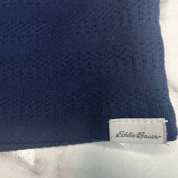 Eddie Bauer Textured Scoop Neck Top, Quarter Length Sleeve, Blue, Large - Picture 4 of 11
